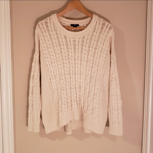 hi low cable knit sweater - Picture 3 of 6